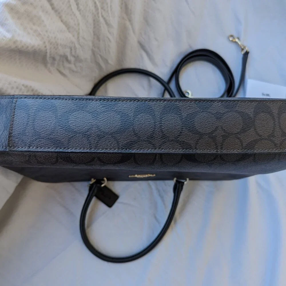 COACH Signature Brown, Black Laptop Case Leather Business Briefcase fo... - Picture 8 of 8